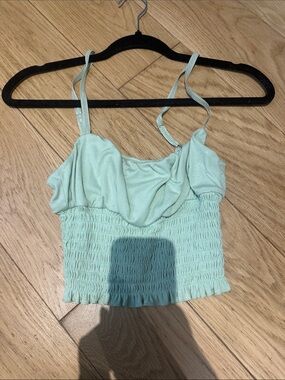 Light Mint Green Smocked Cami Top